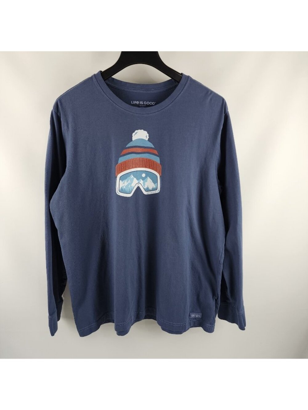 Life Is Good T-Shirt Mens XL Blue Crusher Tee L/S Graphic Tee